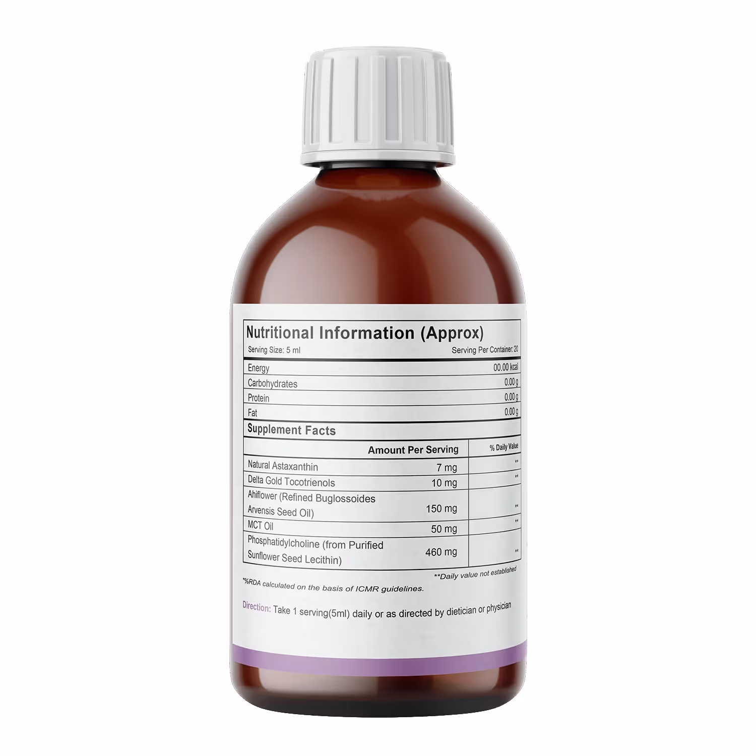 The back cover of System Detox Care glass bottle featuring its ingredients.