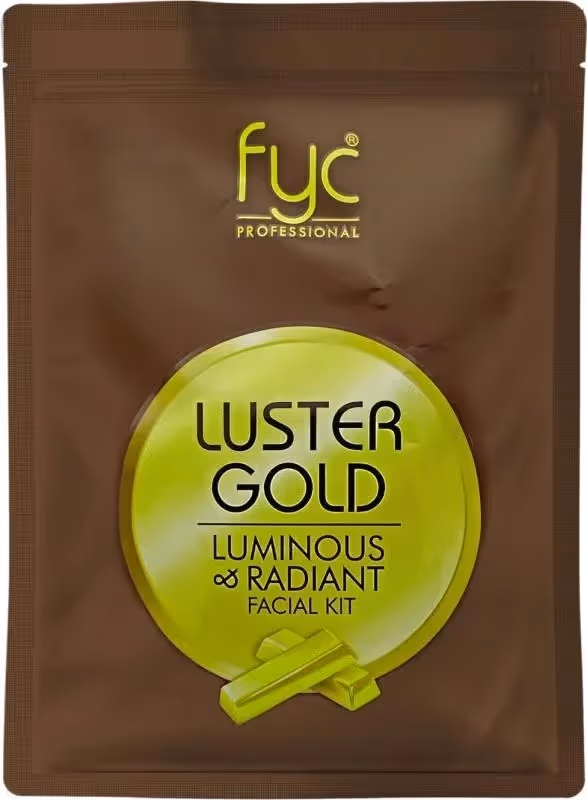 A packet of Luster Gold Luminous & Radiant Facial Kit.