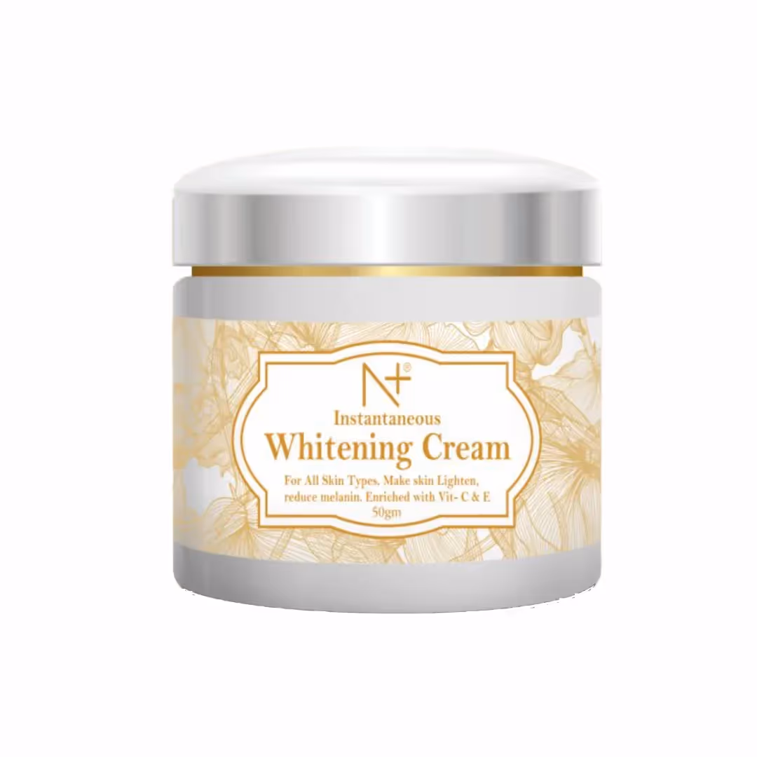 A jar of N+ Professional Instantaneous Whitening Cream.