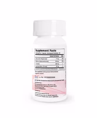 The back cover of VitaOne Thyroid Support enlisting its ingredients.
