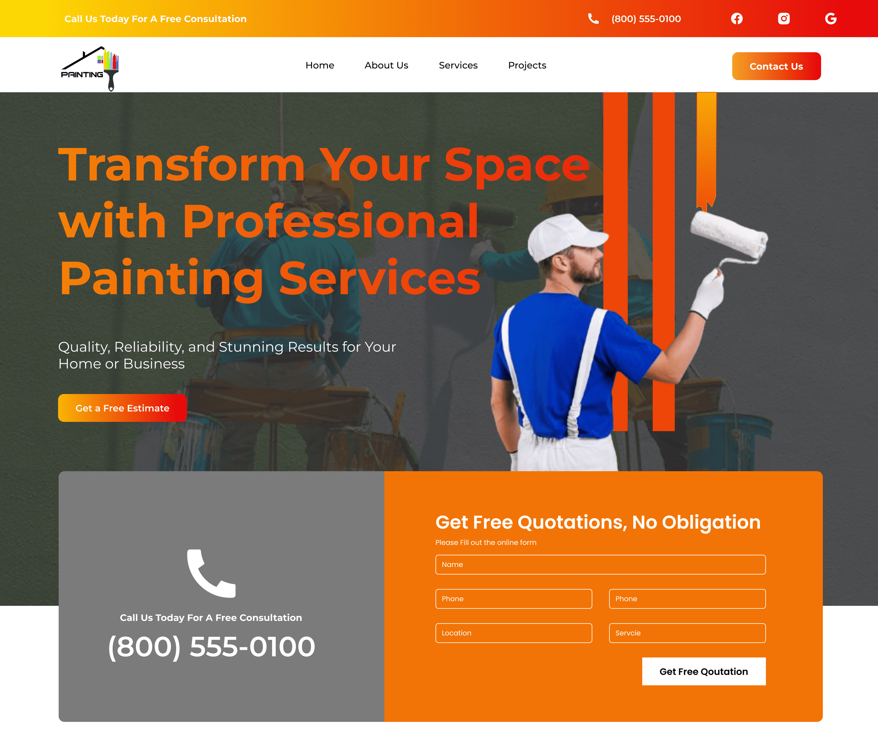 A painting company website image 