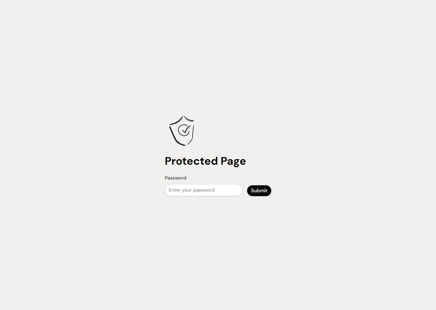 A screenshot of the password page