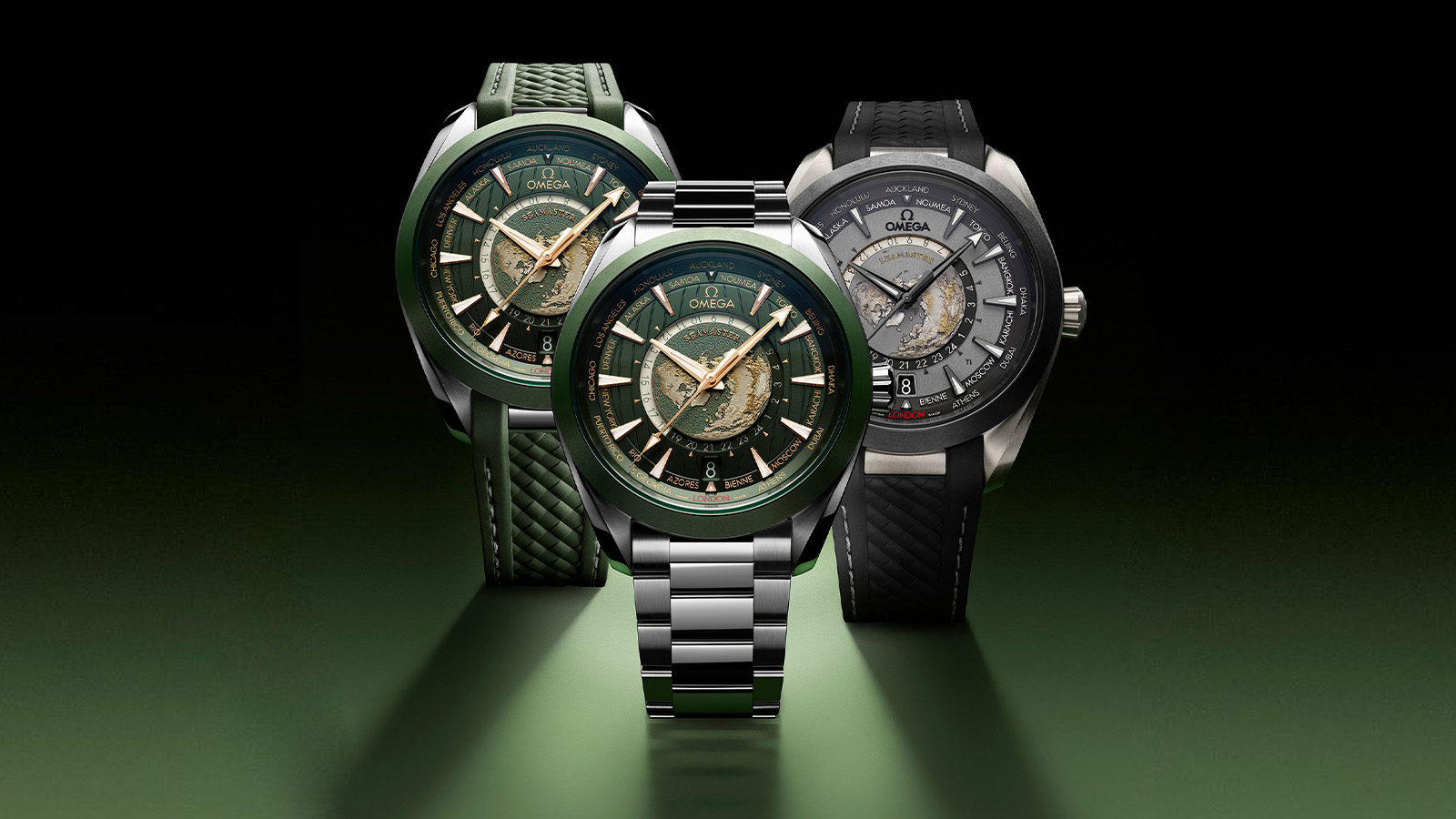 Omega Woos Travellers with Three New Seamaster Aqua Terra Worldtimer Variants