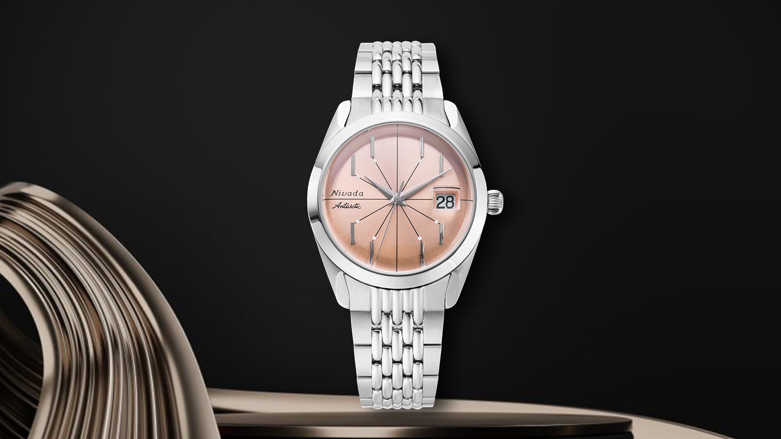 Nivada Grenchen Releases the Trendsetting Salmon-Dial Antarctic Spider Watch