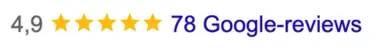 screenshot van onze google review score