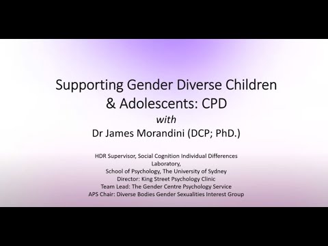Dr James Morandini presenting on supporting gender-diverse children and adolescents