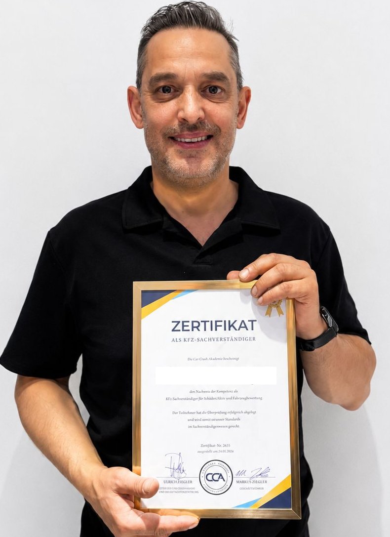 Teilnehmerfoto mit CCA-Zertifikat