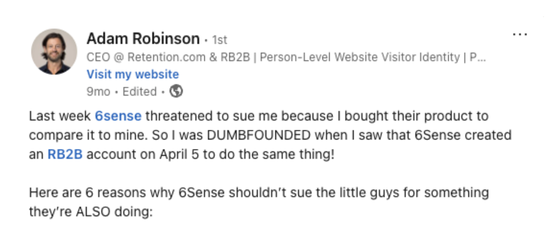 Adam Robinson and 6sense