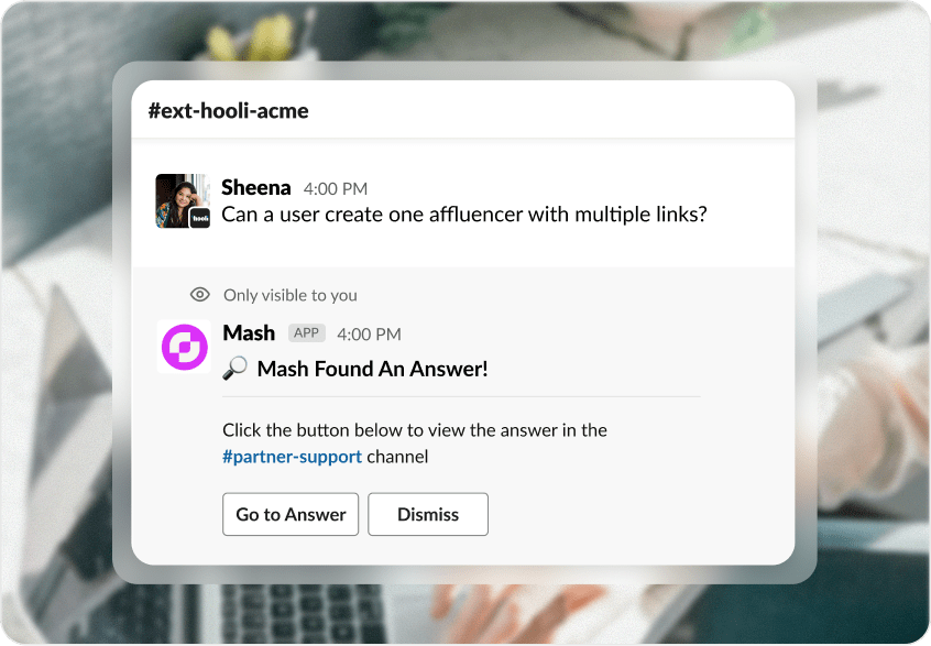 Mash available in external partner channels.