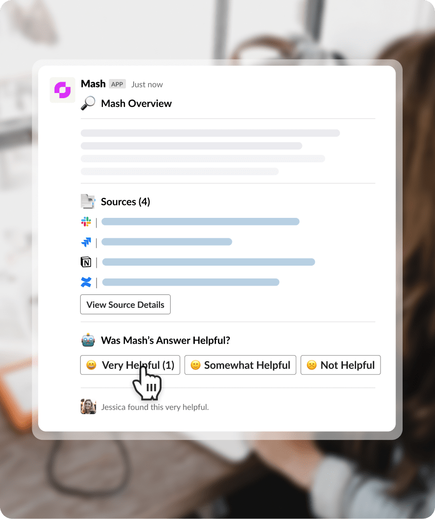 Mash learns from users giving feedback
