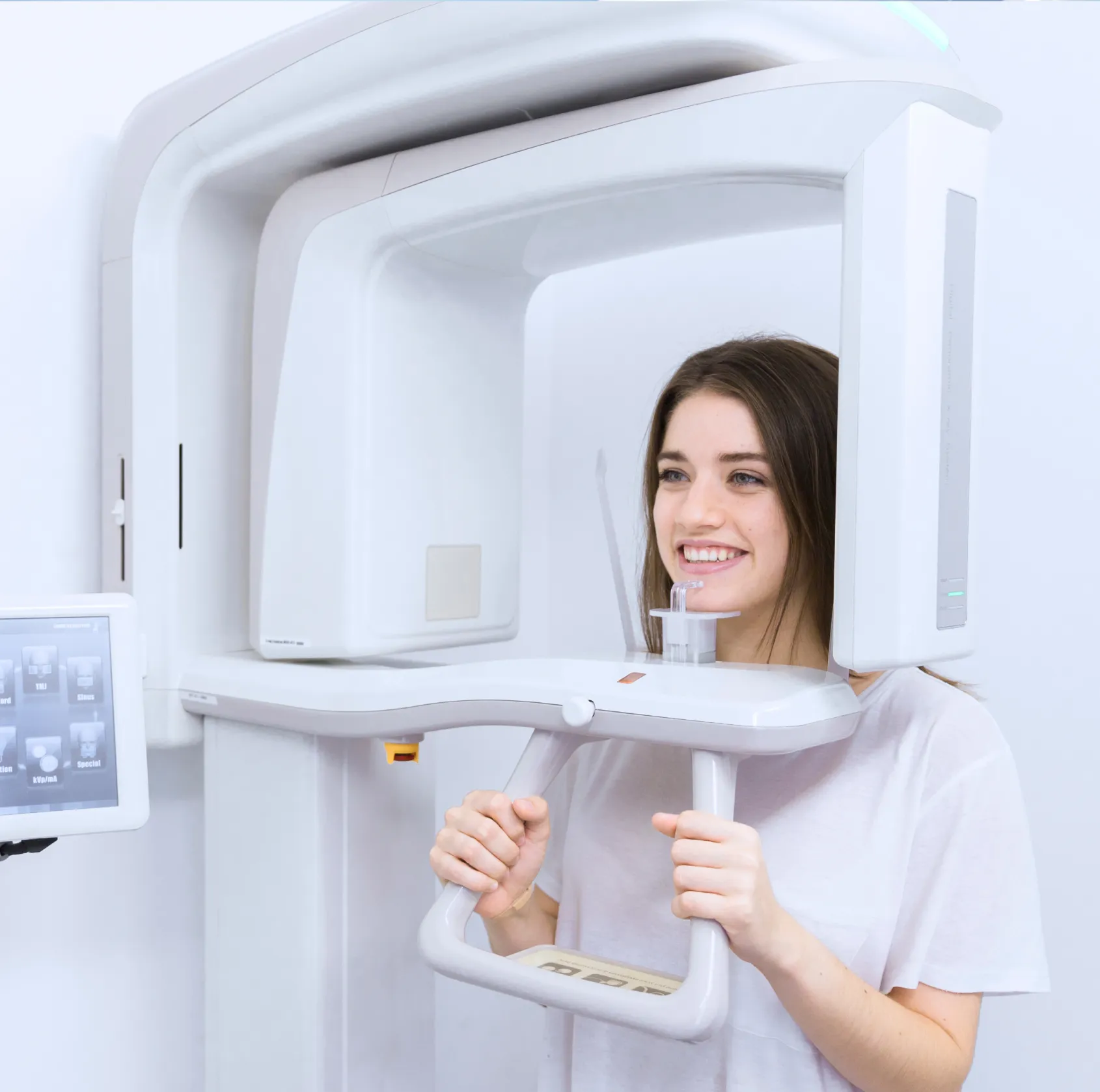 Patient in x-ray machine