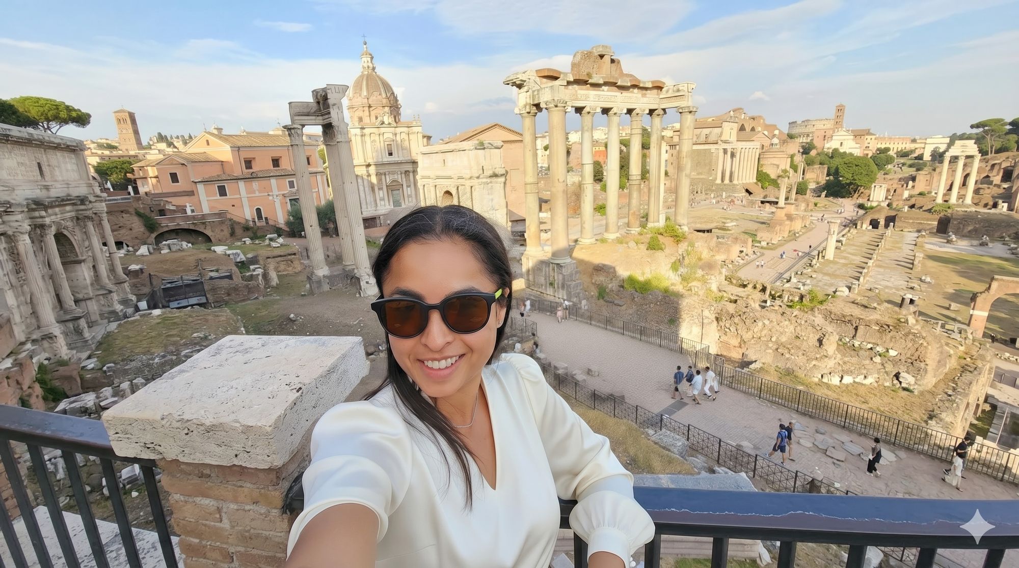 Mar, founder of Way to Vacay, in Rome