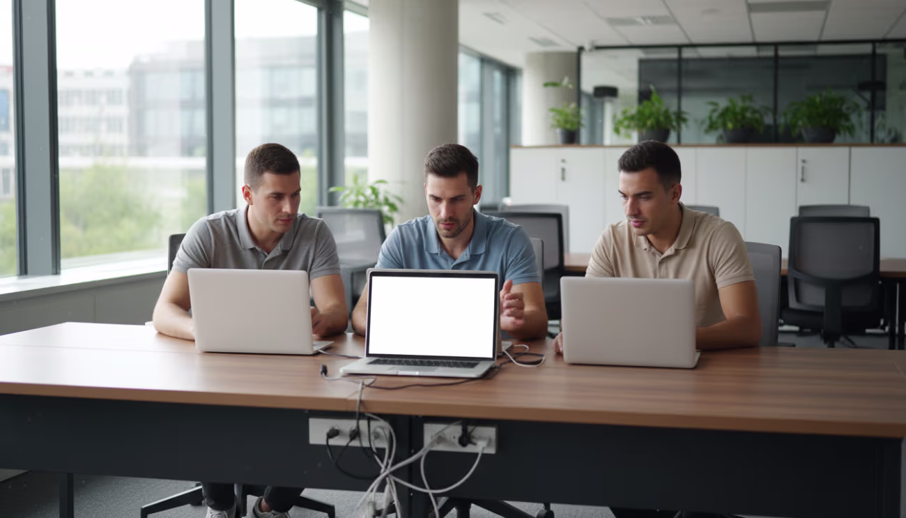 IT technicians discussing managed IT services benefits