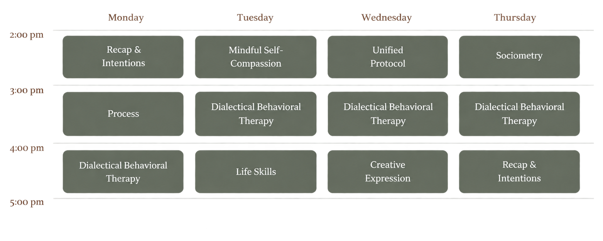 Image of Nack Group Schedule
