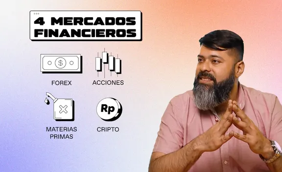 Clase online: el instructor explica los cuatro mercados financieros