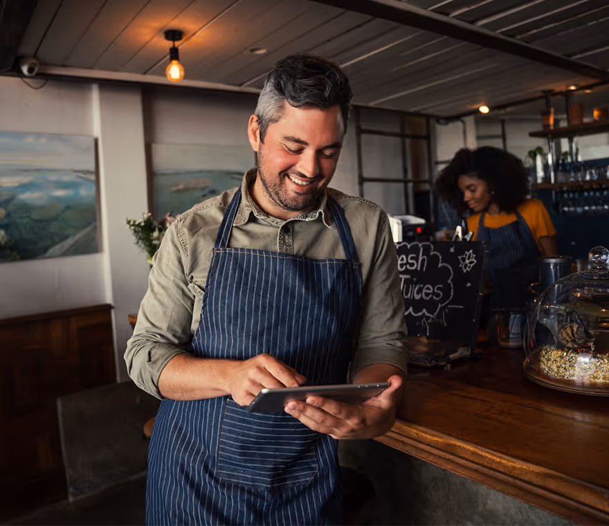 Restaurant owner using Teamsly