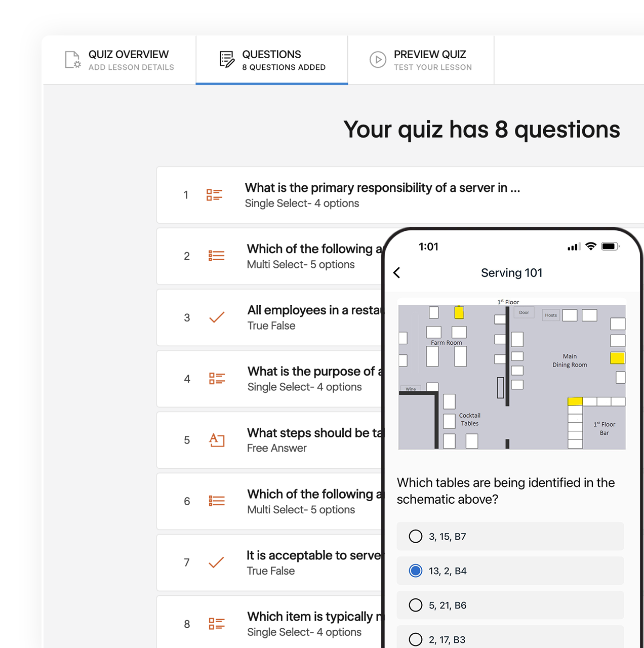 Custom Courses and Quizzes preview