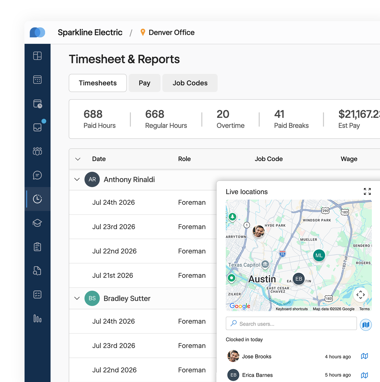 Time Clock and Timesheets preview