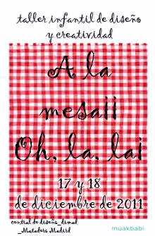 Talleres infantiles de diseño y creatividad, ¡A la mesa, oh la, la!