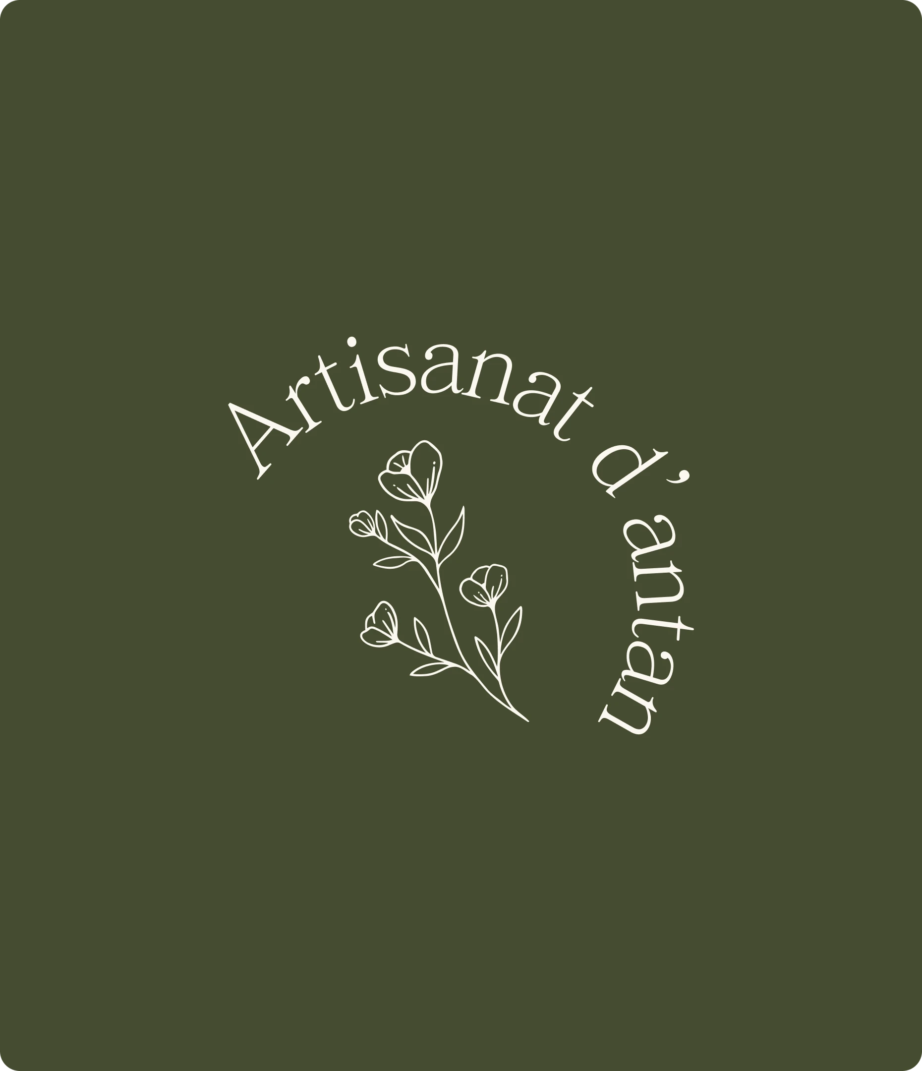 Logo artisanat d'antan sur fond vert kaki