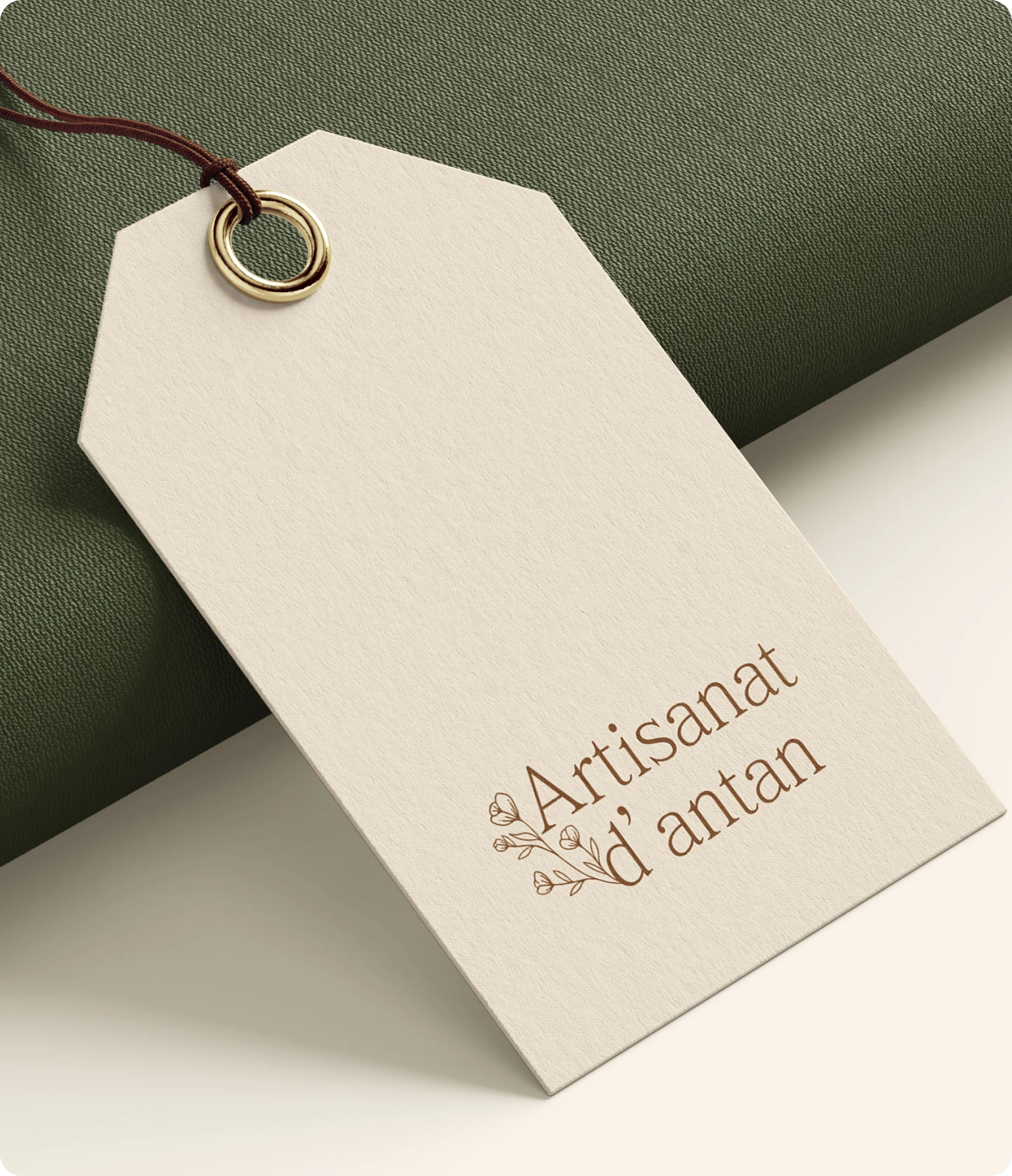 Etiquette produit artisanat d'antan beige