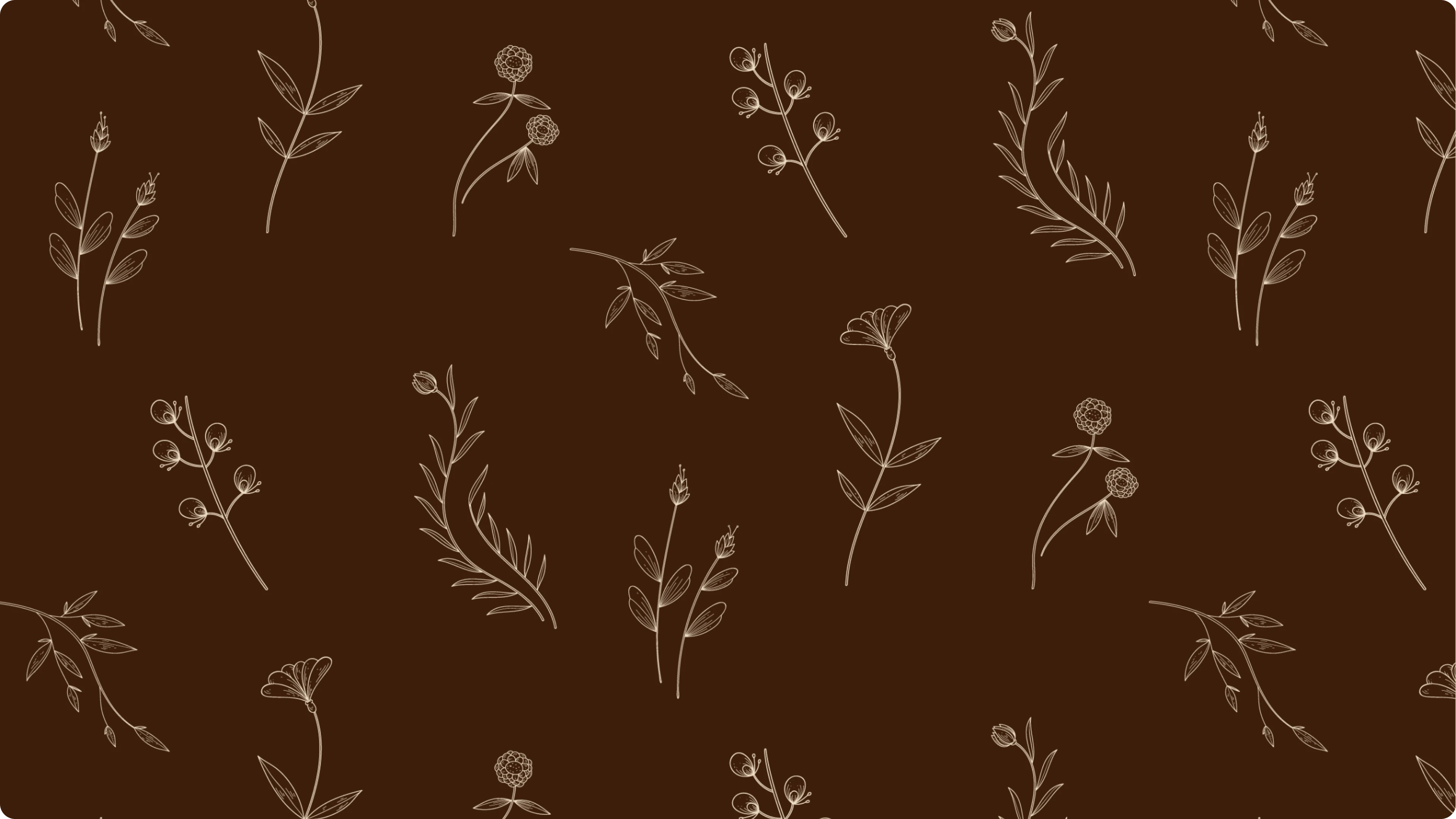Patern floral beige sur fond marron
