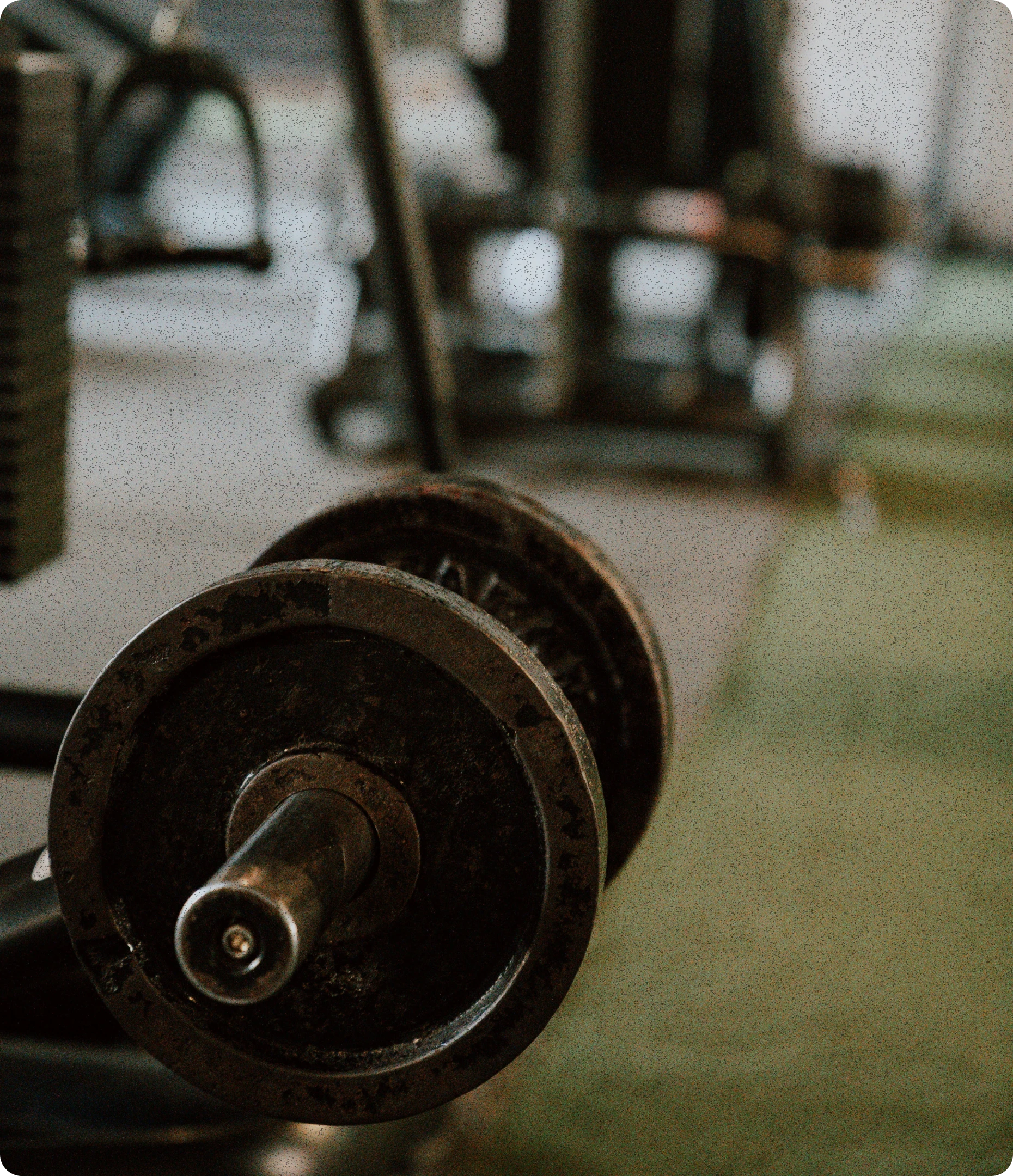 Une haltère dans une salle de sport