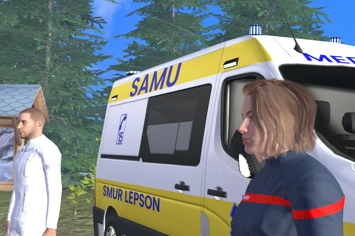 Un infirmier et une pompier en réalité virtuelle par Thibault Jaouen