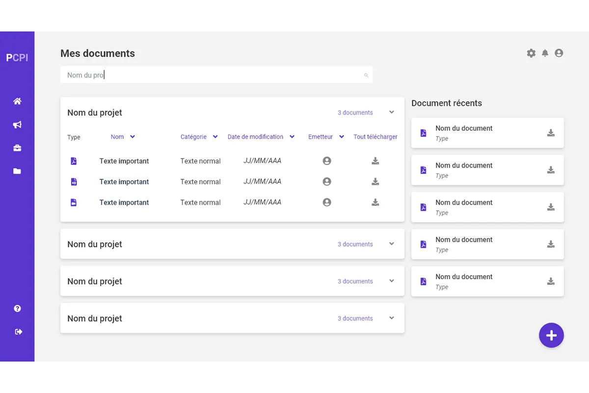 Interface pc de la PCPI