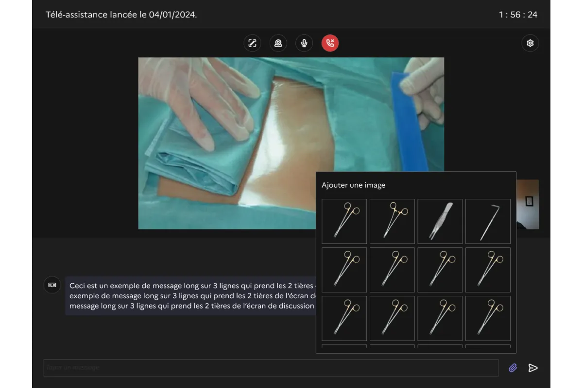 Interface de l'application sur tablette