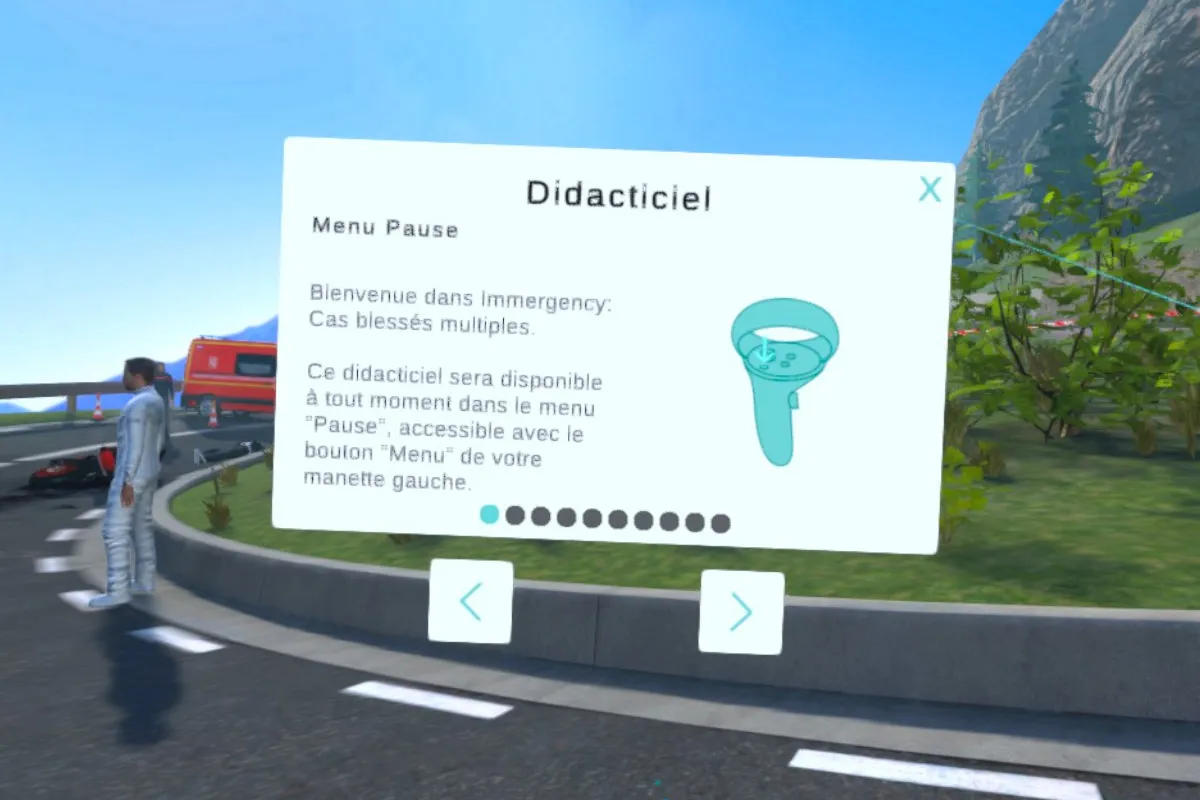 une interface de didacticiel en réalité virtuelle