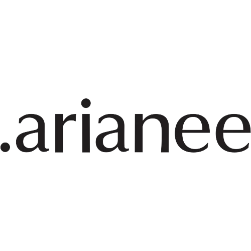 Logo de la marque arianee en texte noir avec un point au début.