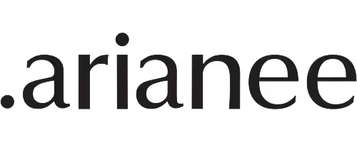 Logo Arianee en texte noir sur fond transparent.