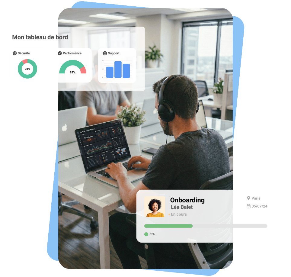 homme qui utilise un outils everping d'infogérance à Paris