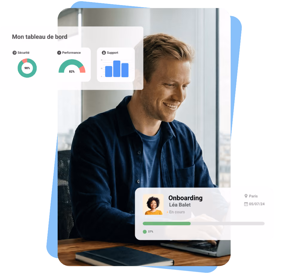 Homme utilisant outils infogérance Bordeaux