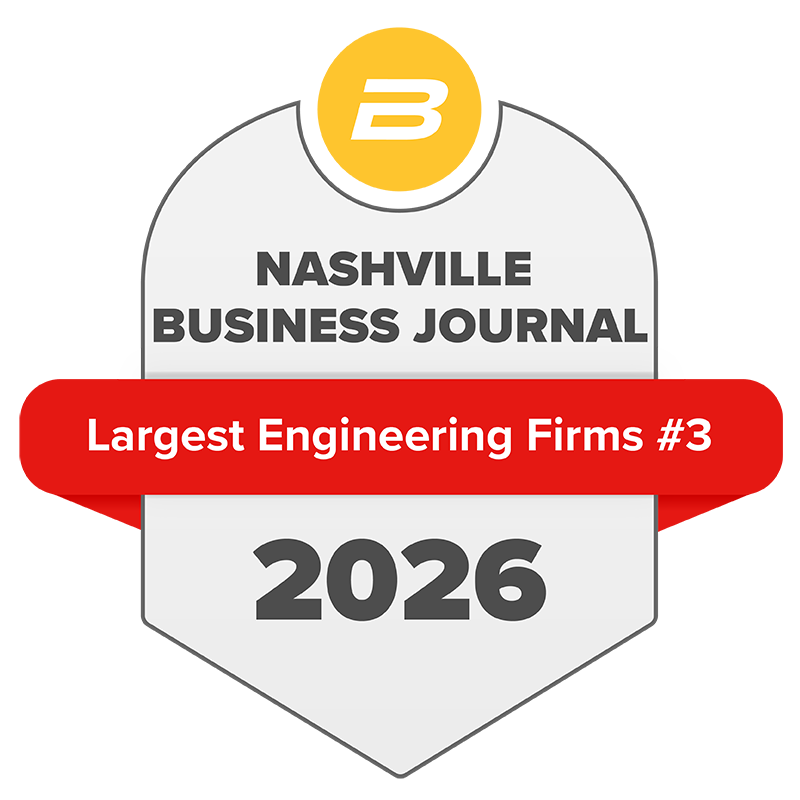 Nashville Business Journal 2026 Largest ENR-Ranked Firms award seal, ranked #3