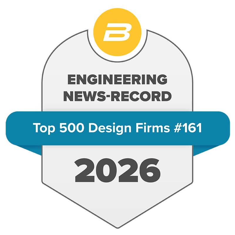 Engineering News-Record 2026 Top 500 Design Firms award seal, ranked #161