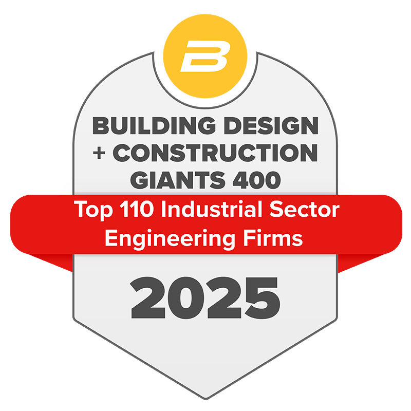 Building Design + Construction 2025 Giants 400 Top 110 Industrial Sector Firms award seal