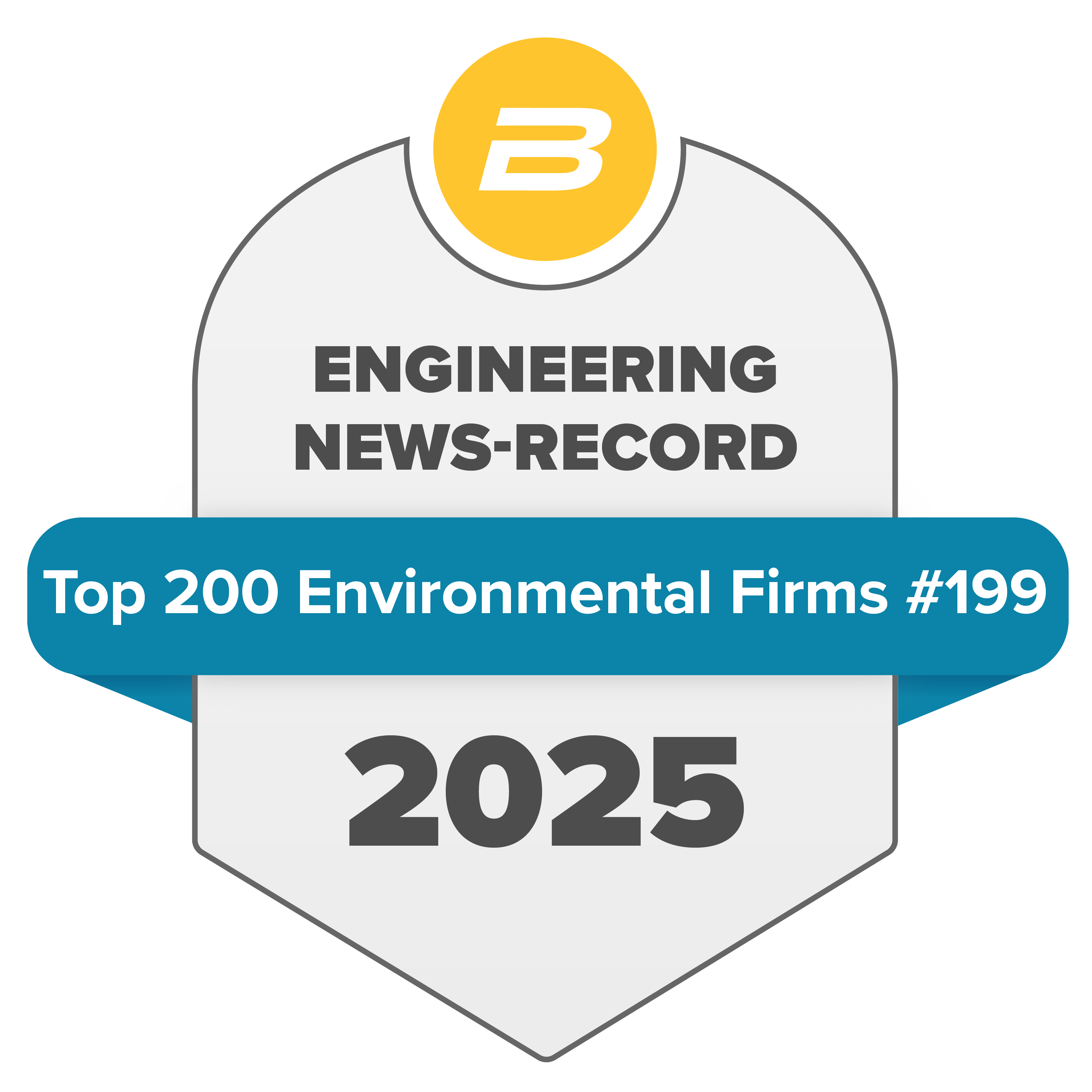 Engineering News-Record 2025 Top 200 Environmental Firms award seal, ranked #199