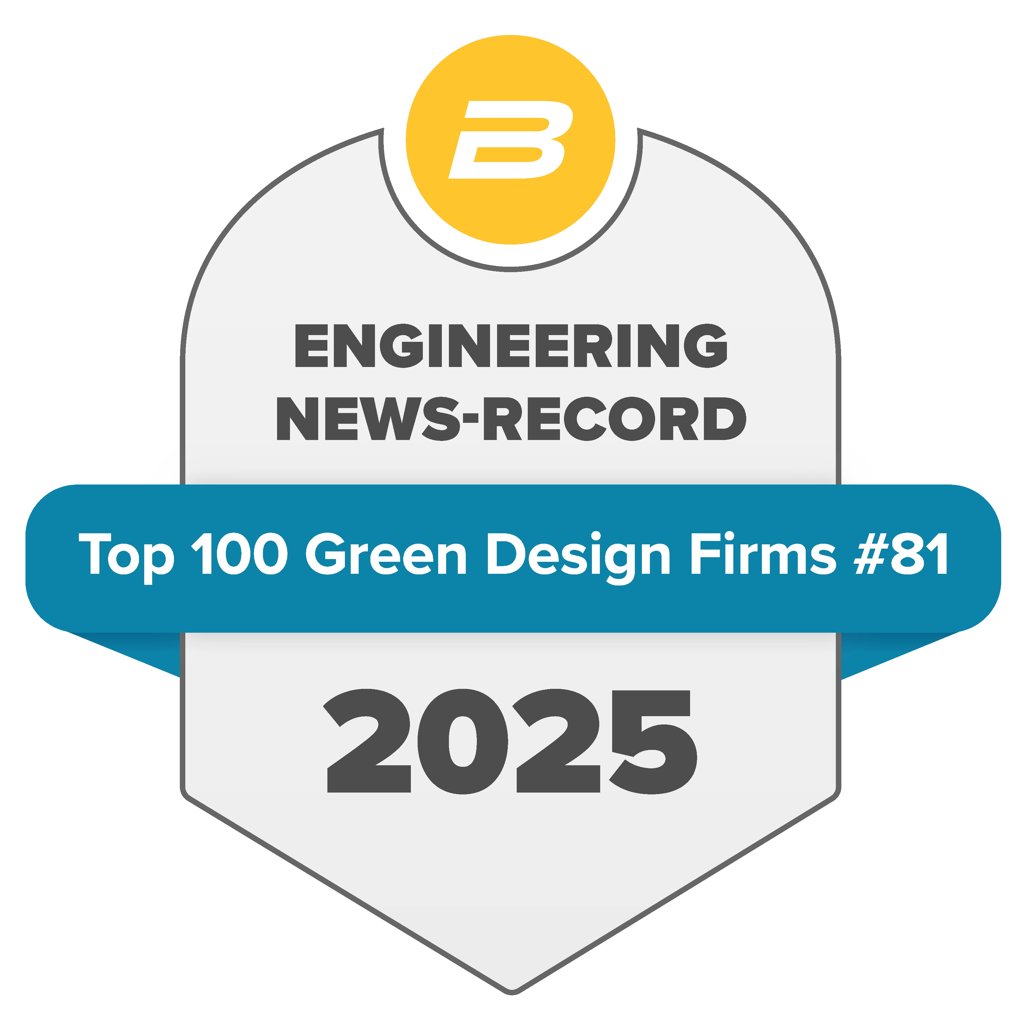 Engineering News-Record 2025 Top Green Design Firms award seal, ranked #81