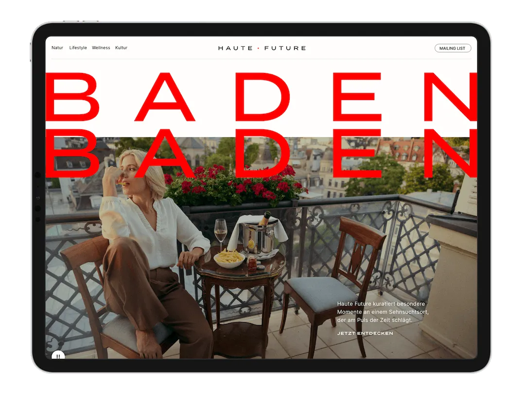 Responsive Website Referenz dargestellt auf iPad