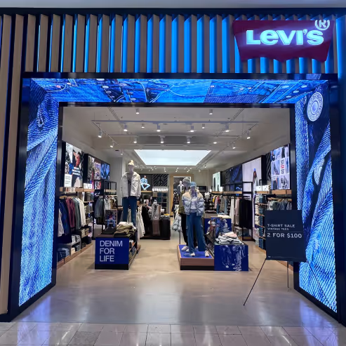 mall area with digital billboard