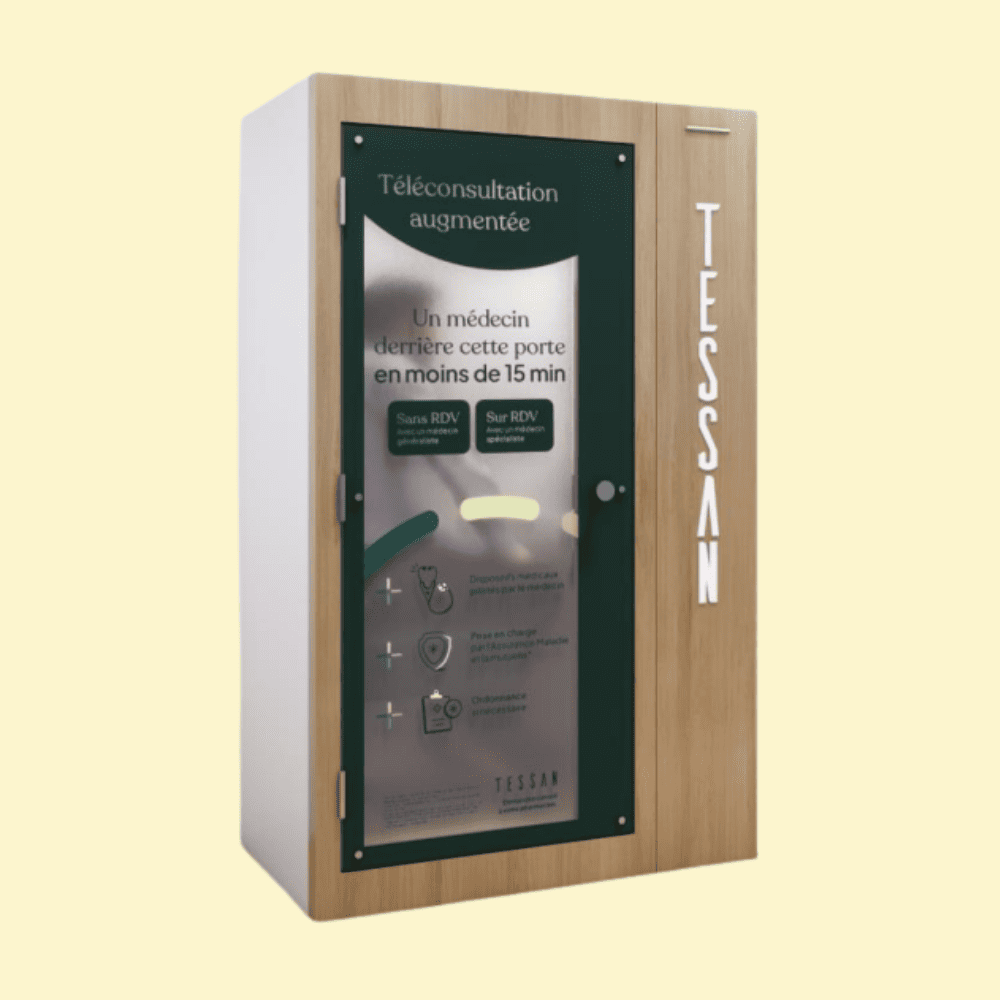 miniature cabine teleconsultation tessan porte fermée