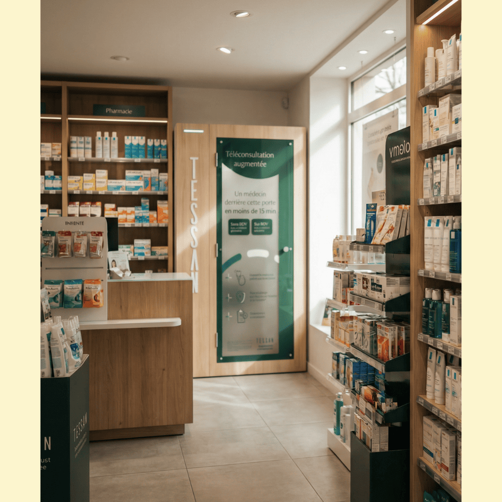 cabine teleconsultation tessan porte ouverte