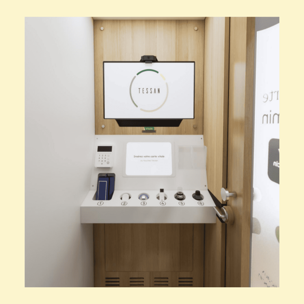 miniature cabine teleconsultation tessan porte fermée