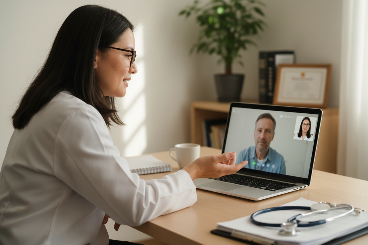 Médecin en téléconsultation chez Tessan