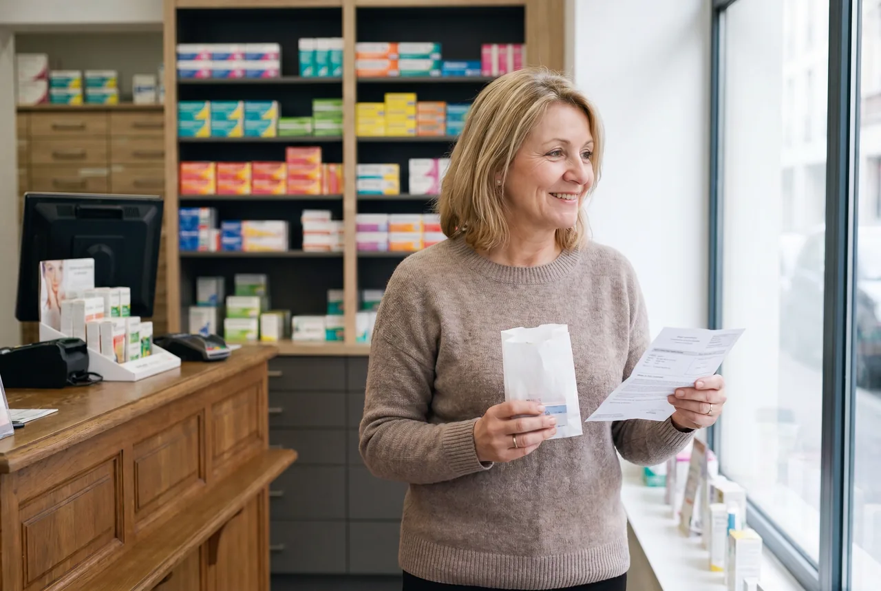 Patient repartant de la pharmacie avec son ordonnance