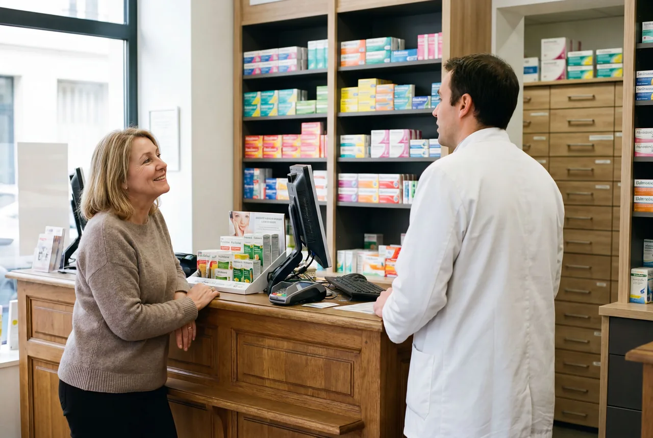 Patient se présentant au comptoir de la pharmacie