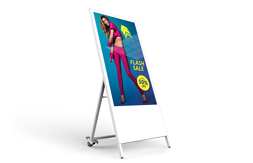 Enhancing the Corporate Office with Smart Digital Signage — LCD 49 Battery Digital A-Frame LED display gallery image 1 by onQ Digital