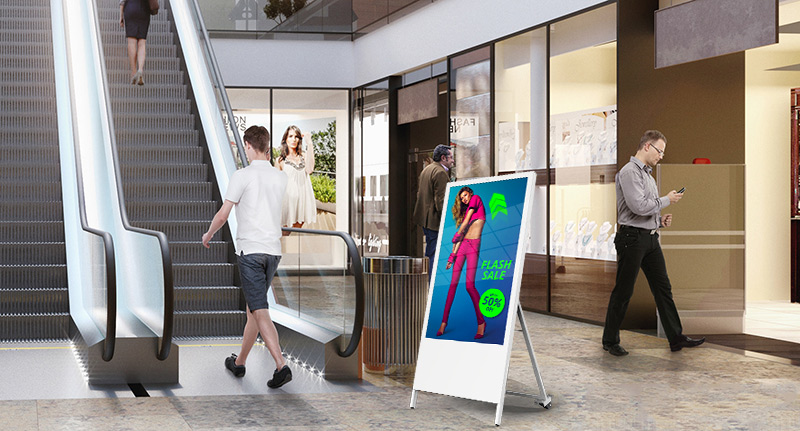 Exploring the Benefits of Outdoor Digital Kiosks — LCD 49 Battery Digital A-Frame LED display gallery image 3 by onQ Digital